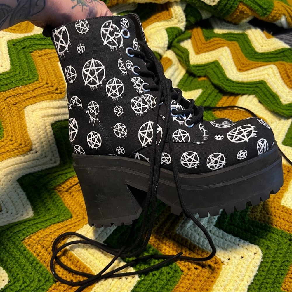 Dolls Kill Pentagram Platform Boot